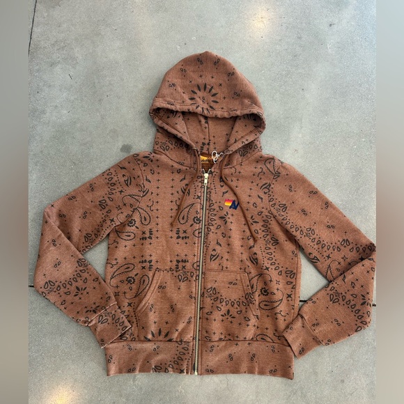 NWT Aviator Nation bandana zip hoodie - Picture 5 of 8